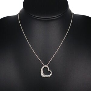 Tiffany Co Open Heart Necklace by Elsa Peretti Sterling Silver